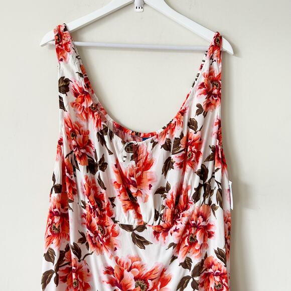 Old Navy Waist-Defined Sleeveless Printed Crepe Midi Dress Size 3X Plus Floral - Picture 8 of 12